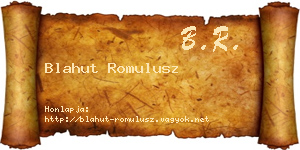 Blahut Romulusz névjegykártya